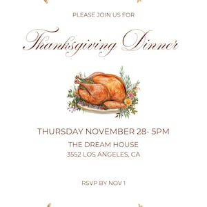 Thanksgiving Invitation, Thanksgiving Dinner Invitation, Printable Thanksgiving, Thanksgiving Pumpkin Pie Invitation. Editable
