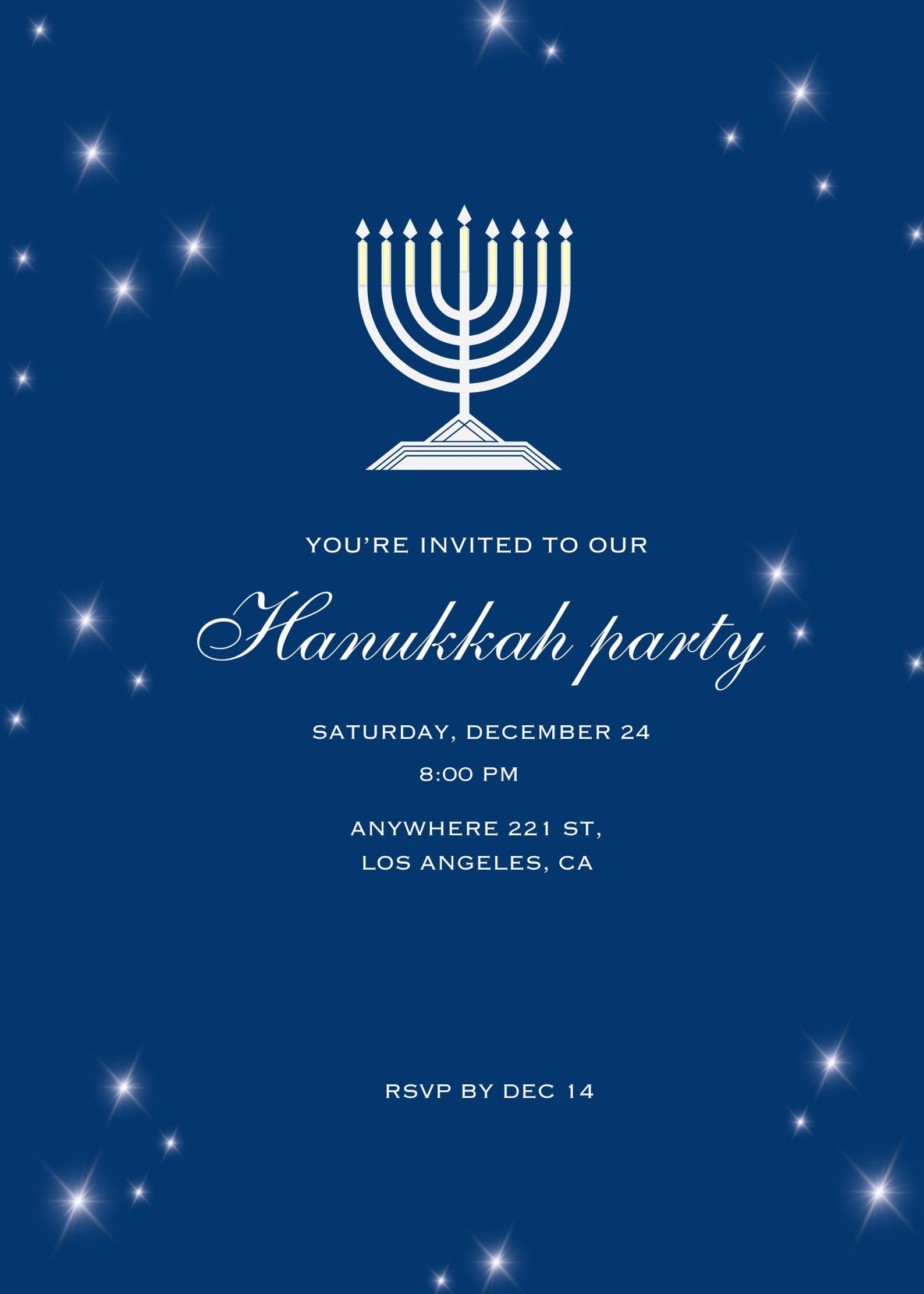 Hanukkah Invitation Digital Template Editable and Printable Etsy