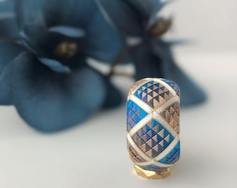Thimble ring, Japanese needlework necklace, special gift for mom, Japanese Traditional art, Japanese Thimble, "Kaga Yubinuki"