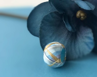Silk Thread Necklace, Japanese Embroidery, Yubinuki Jewelry, Thimble Collection - Unique Wearable Art from Japan, "Kaga Yubinuki"