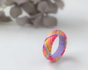 Kaga Yubinuki Ring, Japanese Thimble Ring, Handmade Embroidered Ring, Traditional Japanese Craft Jewelry, Adjustable Size Available, OOAK