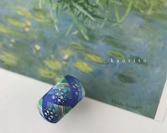 Monet's Waterlilies Inspired Necklace,Japanese art necklace, Elegant handmade necklace, Japanese Tradition necklace, Japanese Thimble