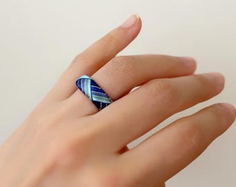Kaga Thimble ring, Japanese Embroidered Ring, Adjustable Size Available, Made to Order, Traditional Japanese craft ring, "Kaga Yubinuki"