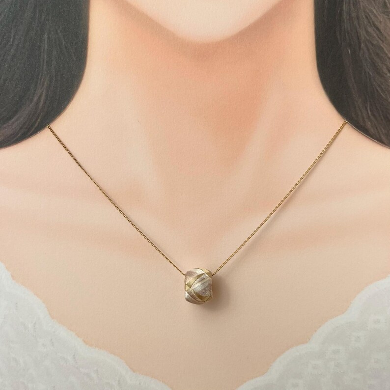 Silk Thread Necklace, Yubinuki Jewelry, Japanese Embroidery, Collectible Thimble - Inspired by Traditional Craftsmanship, "Kaga Yubinuki" image 7