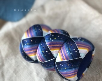 Sashiko thimble, Sashiko embroidery, Japanese craft necklace, Celestial gift for her, Japanese Traditional art, Galaxy art, "Kaga Yubinuki"
