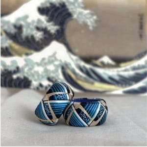 The Great Wave off Kanagawa Necklace, Kaga Yubinuki, Hokusai Inspired, Japanese Traditional Art, Hand Embroidered Gift for Her
