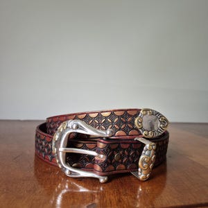 Large Embossed Leather Celtic Knot Belt: Handmade LARP Costume Accessory