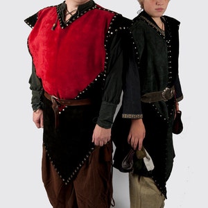 Ren faire costume or medieval themed leather tabard fantasy clothing knight cosplay armor larp surcoat one size unisex adventurer accessory