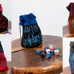 Große Würfeltasche aus Leder für Dungeons und Dragons Würfeltasche bestickt und niedlich für Nerds