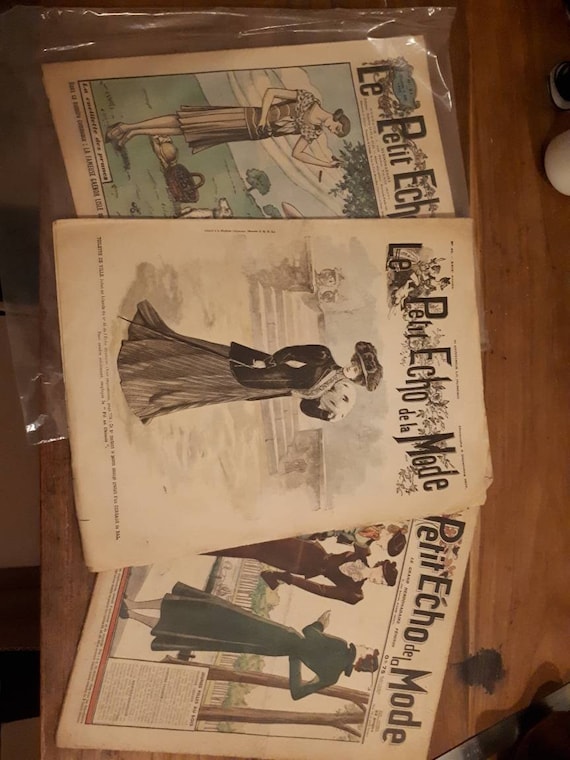 Vintage Magazine Le Petit Echo De La Mode Antique French Fashion