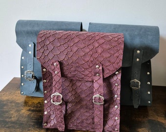 Riñonera de cuero hecha a mano: gran bolsa para cinturón, para libros de disfraces medievales de LARP