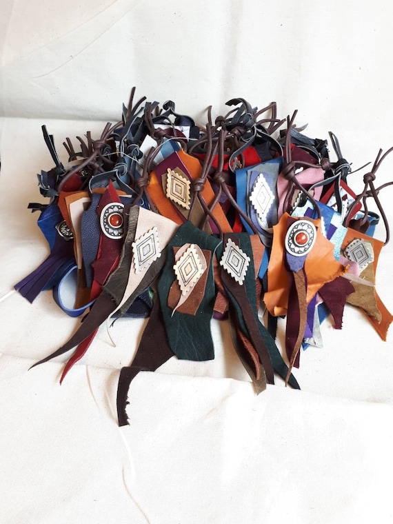 Handmade Leather Keychain Tassel Larp Costume Accessory