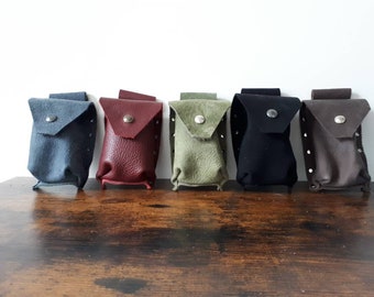 Small leather belt pouch larp renaissance festival faire accessory bag sca fantasy medieval viking costume cosplay