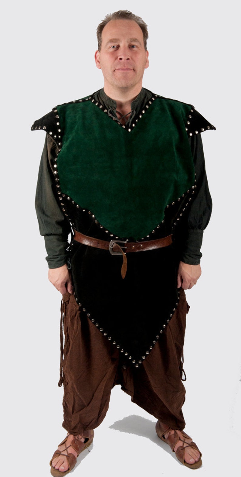 Green Black Leather Armor Tabard Larp Game of Thrones Warcraft - Etsy