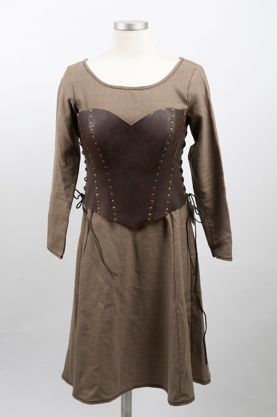 Larp Leather Armor for Women L XL Ladies Leather Corset Woman