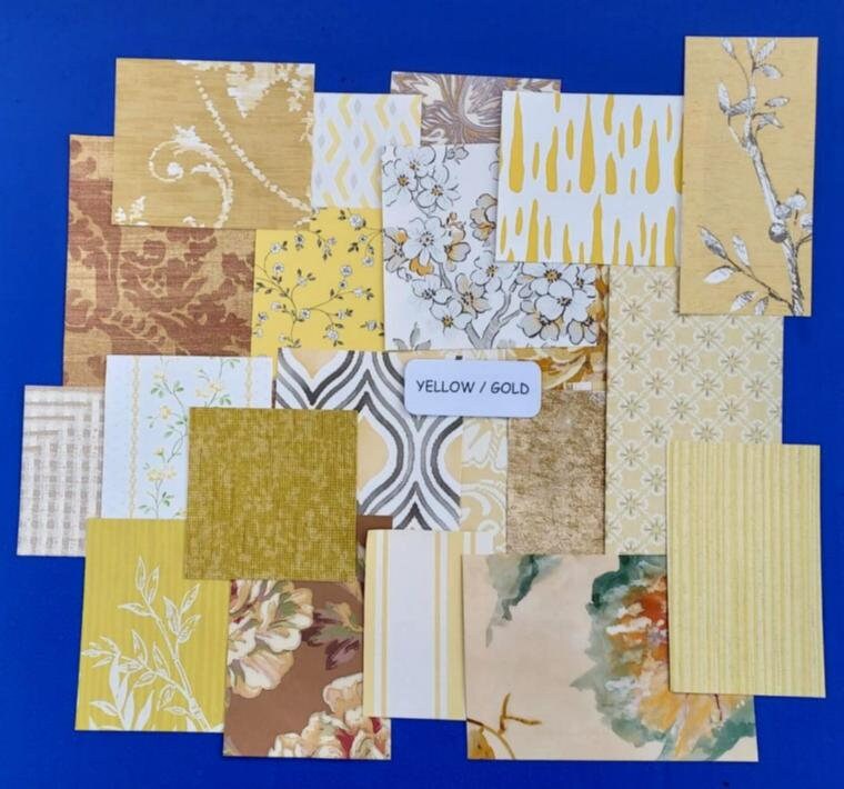 Wallpaper Scraps CHOOSE YOUR COLORS 1/2 Pound Wide Variety of Colors