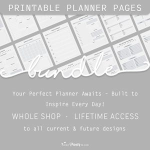 2000+ Printable Planner Pages, Whole Shop Bundle, Lifetime Access, Minimalist Daily Monthly Productivity, PDF Digital Planner Inserts Refill