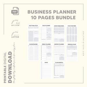 Whole Shop Bundle Lifetime Access! Minimalist Digital Printable Planner Pages Bundle, PDF Daily Monthly Productivity Planner Inserts Refill!