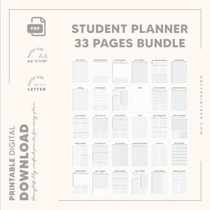 Whole Shop Bundle Lifetime Access! Minimalist Digital Printable Planner Pages Bundle, PDF Daily Monthly Productivity Planner Inserts Refill!