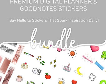 28000+ Goodnotes Stickers Mega Bundle, Digital Planner Stickers (Precropped PNG)