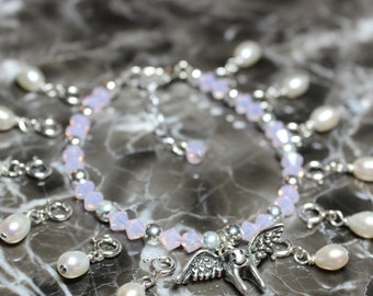 Tooth Fairy Bracelet Ensemble in Rosewater Opal