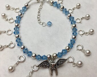 Aquamarine Tooth Fairy March Birthstone Bracelet Ensemble