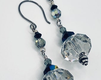 Swarovski Crystal Drop Earrings with Handcrafted Niobium Ear Wires