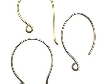 Niobium Ear Wires – Choose Your Design – 5 Pairs Handmade Hypoallergenic Hooks - Classic Hooks