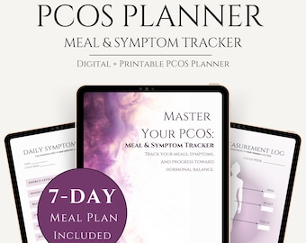 PCOS Planner & Symptom Tracker | Meal and Cycle Journal | Digital PDF and GoodNotes