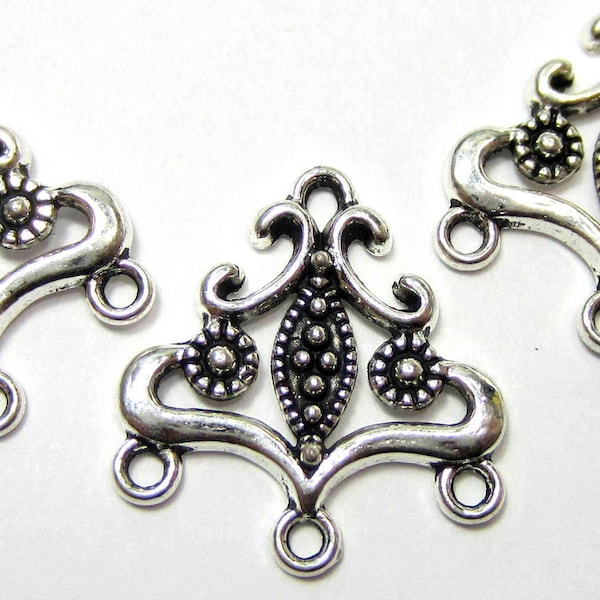 12 Silver Jewelry connectors Antique silver chandeliers links  jewelry findings silver components 21mm x 20mm