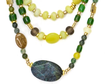 Sunlit Forest Ready-to-Finish Necklace Collection, Necklace Design Set, Coordinated Bead Strands with Toggle Clasps