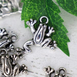 Hoppin’ Cute Frog Pendant – Antique Silver 17x21.5mm Charm for Jewelry, Nature-Themed Crafts & Lucky Accessories - Qty 8