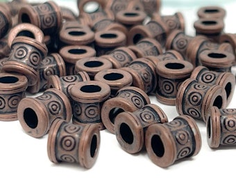 Kupfer Bali Style Tube Spacer Perlen, Großloch Perlen für Armbänder, Halsketten