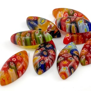 Millefiori Cabochons 25mm – Mixed Color Floral Glass Cabs for Jewelry Making, Resin Art, Bezel Settings, Mosaics, Patterned Cabochons, 10pcs