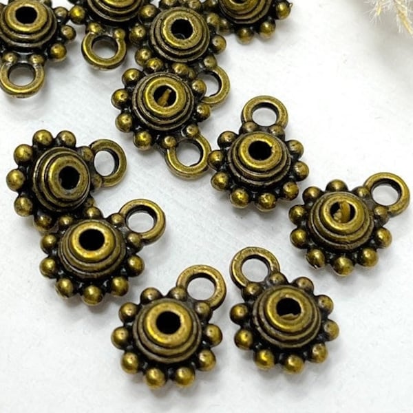 Bronze Spacer Hangers, Floral Spacer Bail, Pendant Hanger