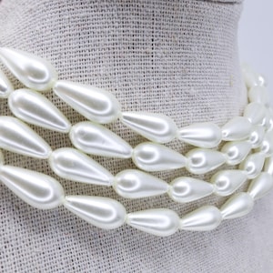 Elfenbein Perlen, Glasperle Tropfen Schmuck machen Glasperlen 8 mm x 17 mm Hochzeit Lieferungen, 1 Strang