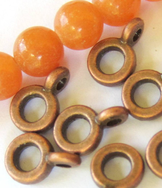 30 Antique Copper Bead Hangers Jewelry Charm Hangers 6mm No Etsy