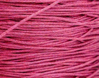 Old Rose Waxed Cotton Cord, 1mm Stringing Cord, Romantic Jewelry Cord, Soft Braided Cord for Macramé & Knotting, Qty 15 yds