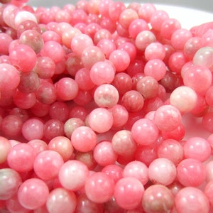 48 Jade Beads 8mm dyed Rose pink stone beads gemstone beads wrap bracelet making zzxx