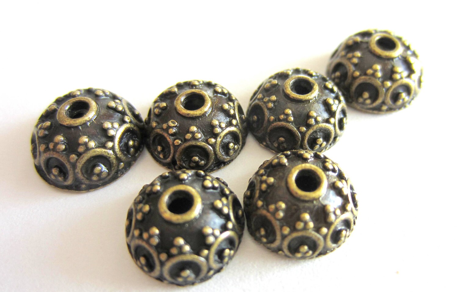 30 Gold Tube Beads Antiqued Gold Jewelry Making Supply Barrel Beads 10mm X  5mm 