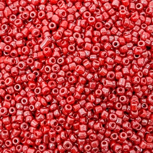Contas de sementes redondas com brilho vermelho de 50g, contas de sementes vermelhas, contas de sementes de vidro, contas espaçadoras vermelhas, contas de vidro pequenas,