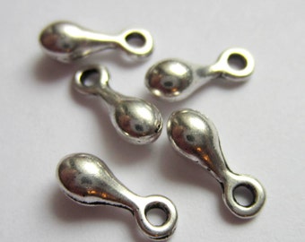 50 Silver teardrop dangles 11mm x 4mm jewelry drops  tear drops jewelry supplies belly dancer trim