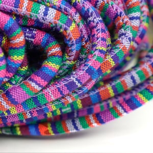 1 Yard Ethnic cord cotton covered cording textile wrap cord blue purple pattern textile 6mm