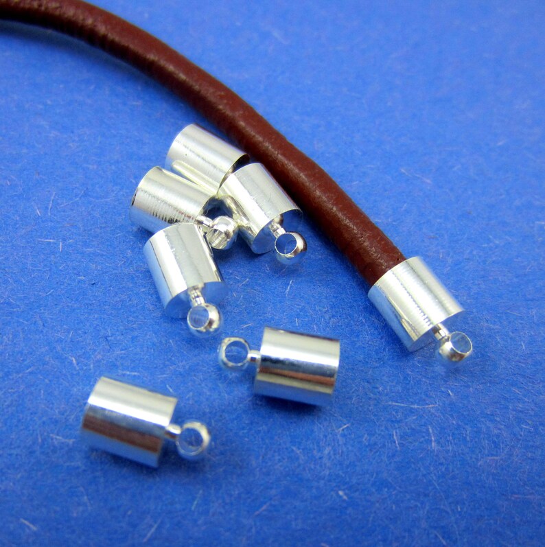 24 Glue in Cap Ends Bead Caps Antique Silver Jewelry Cord Etsy