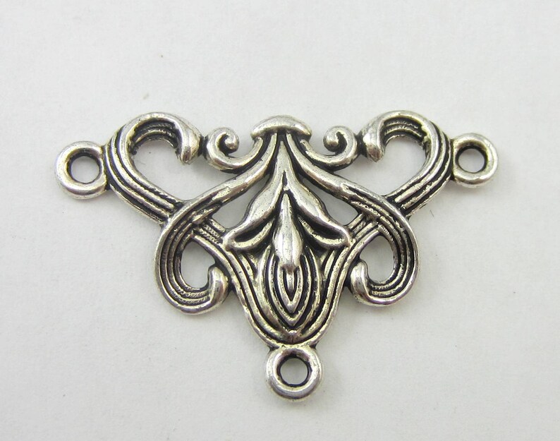 12 Silver Jewelry connectors art deco links jewelry findings Etsy