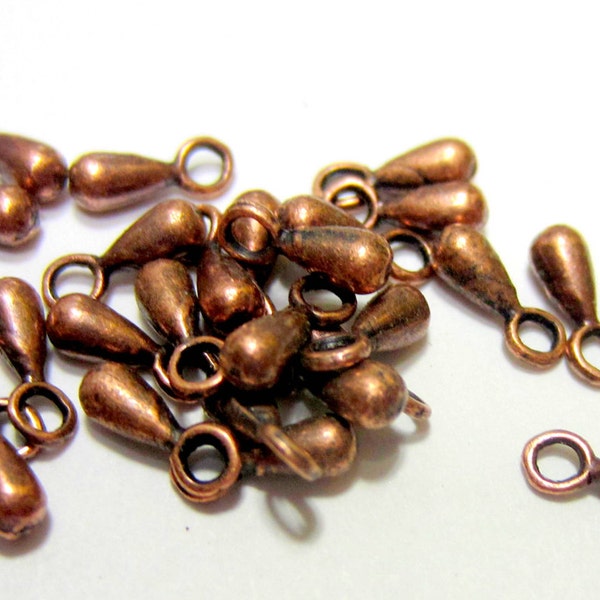 48 tiny Plated copper teardrop dangles jewelry drops tear drop jewelry supplies ethnic jewelry: Length 7mm, Width2mm, Hole 1mm