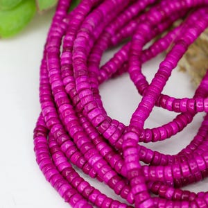 50 Heishi Turquoise beads purple howlite stone 6mm x 3mm