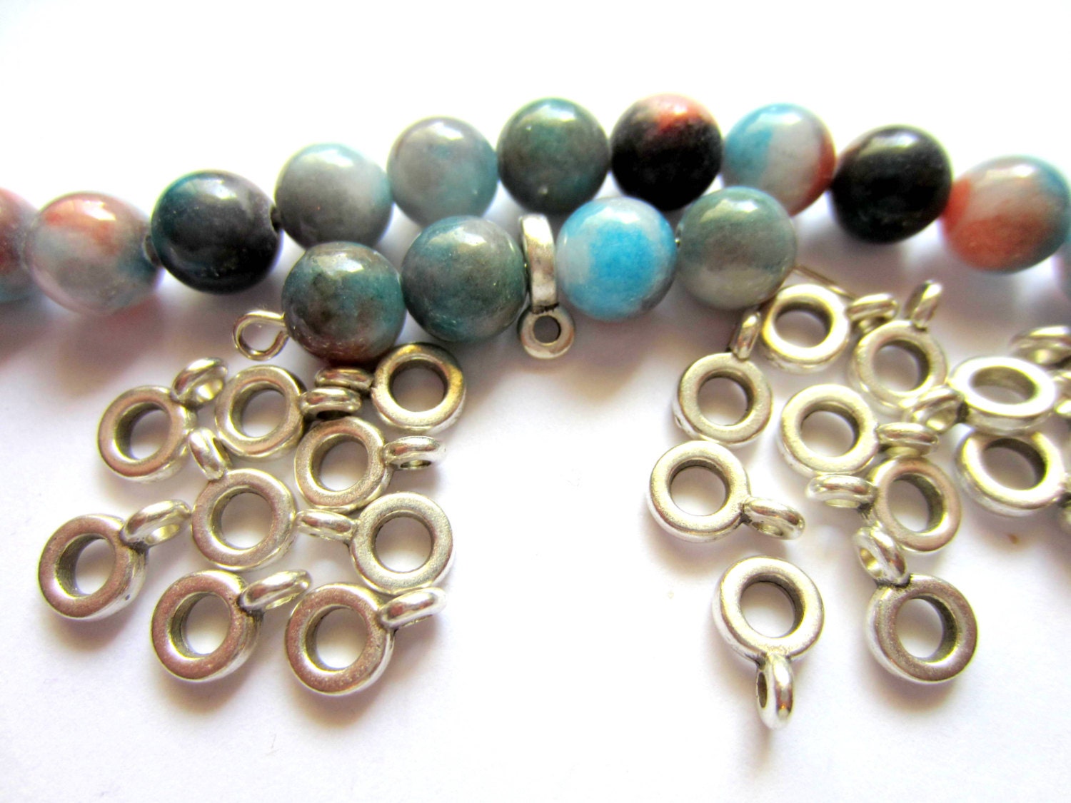30 Bead hangers jewelry making supply antique silver charm Etsy
