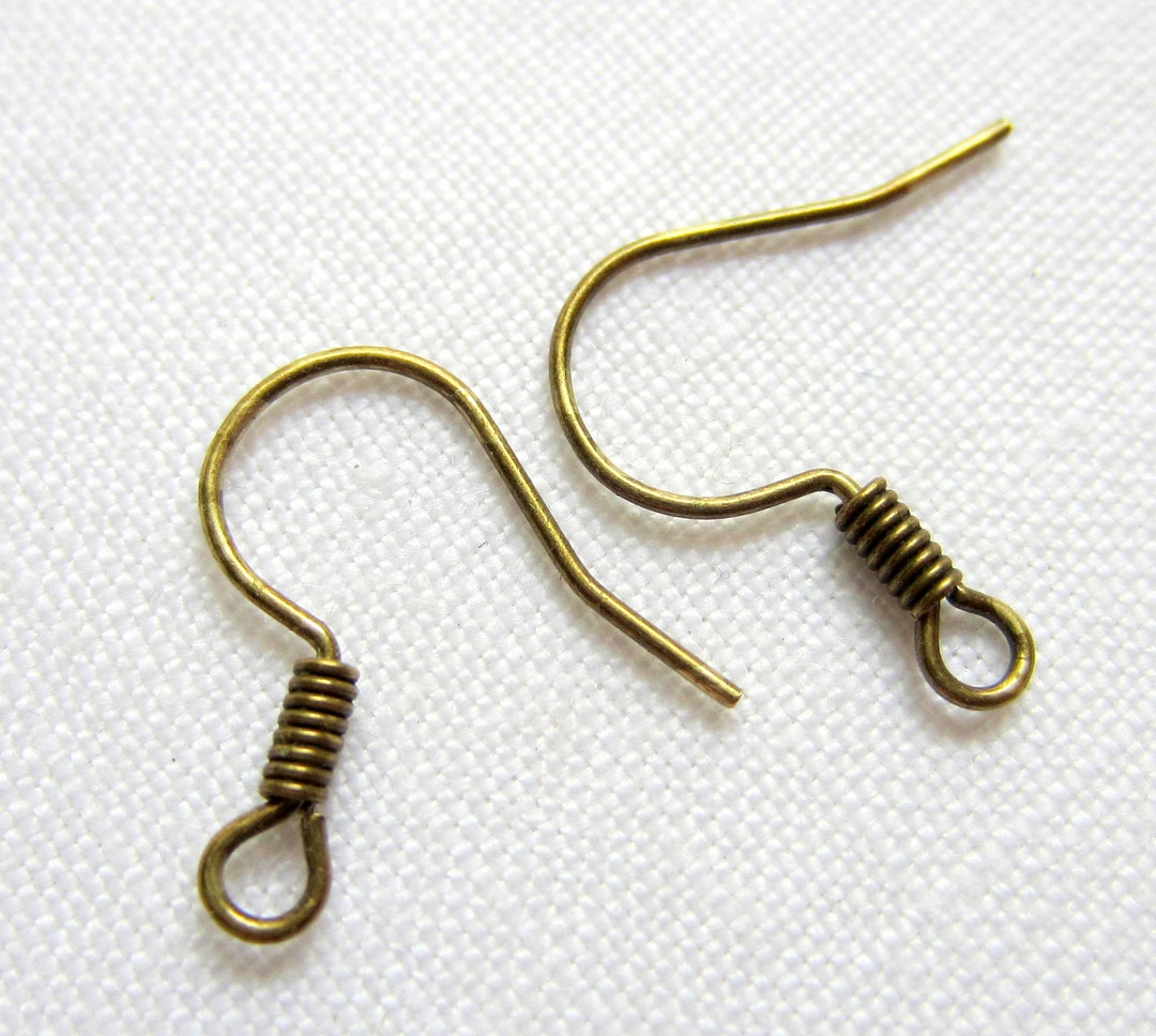 60 Antique Bronze Earring Ear Wire Hooks French Style Jewelry Supplies