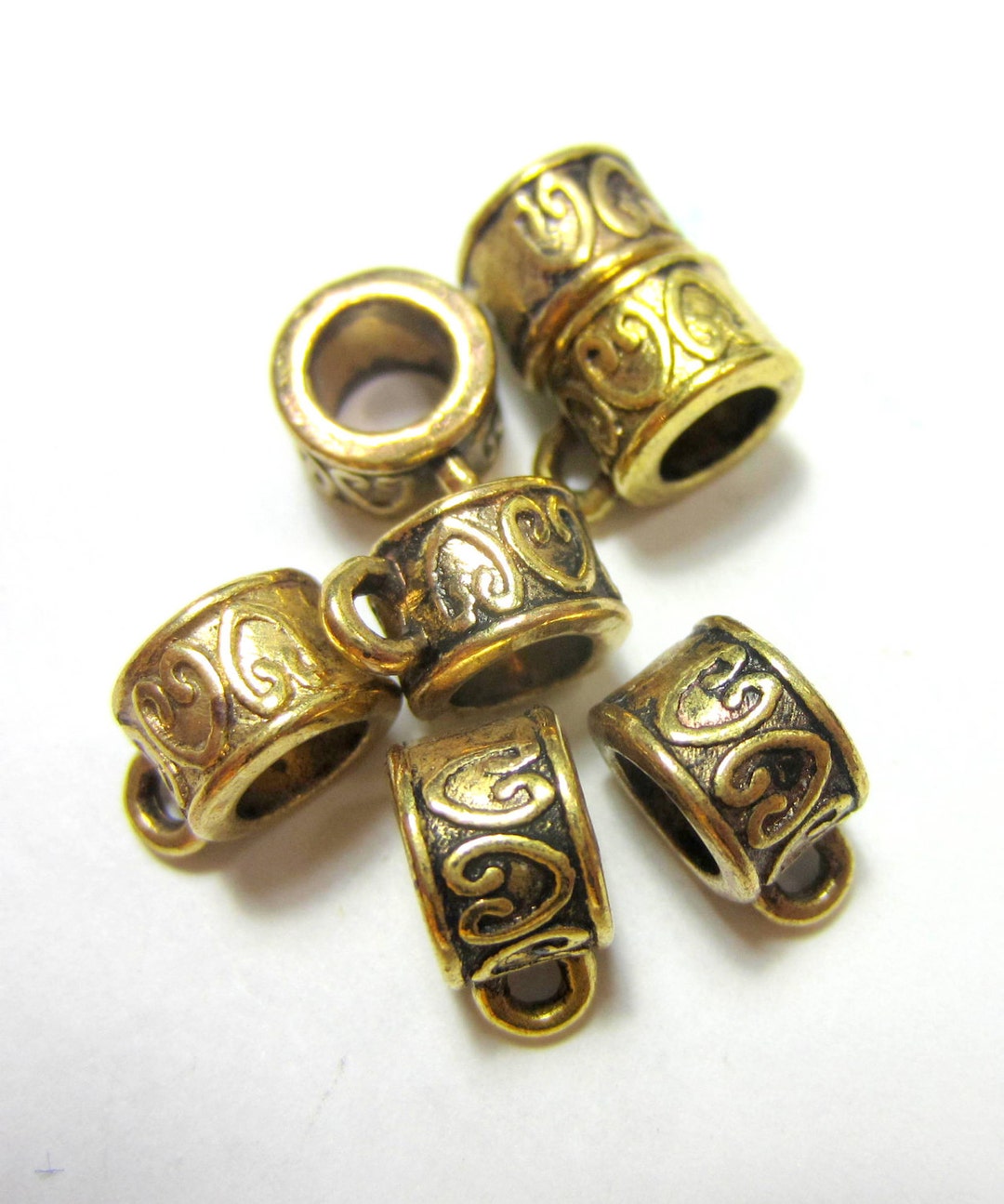 24 Antique Gold Hangers Charm Hangers Jewelry Making Supplies Pendant